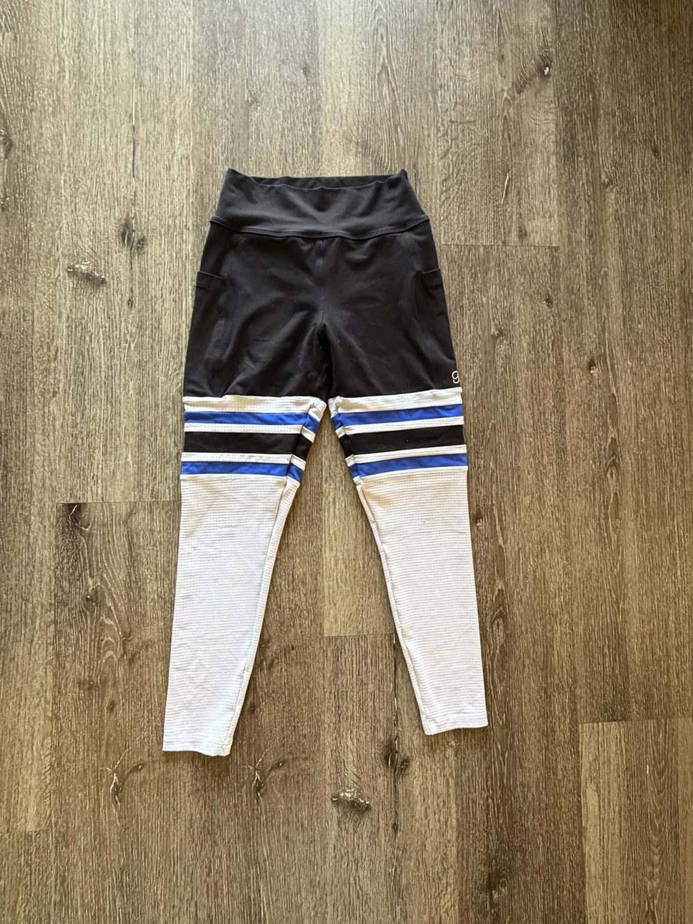 Bombshell Sportswear Black, White and Blue Kids Leggings